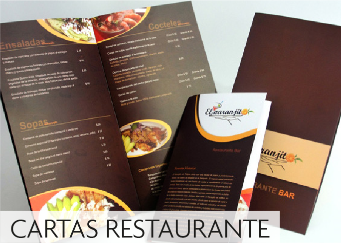 Productos Impresión digital - Cartas Restaurante